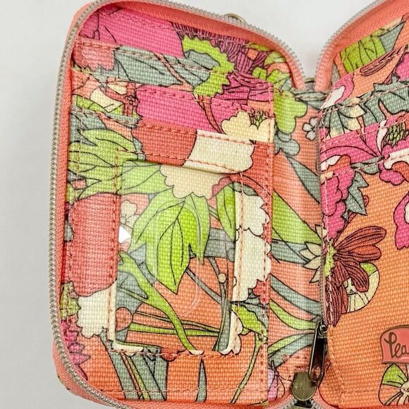 Sakroots Peach Pink Floral Print Mini Convertible Wristlet Crossbody Wallet - Picture 10 of 16